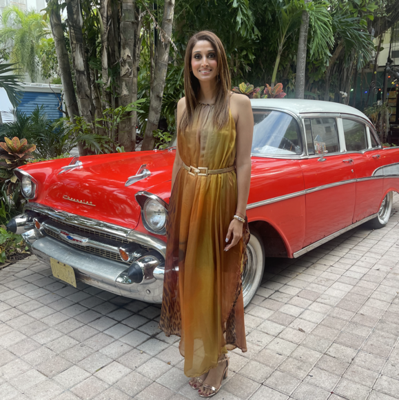 Orange Chiffon Midi Dresses